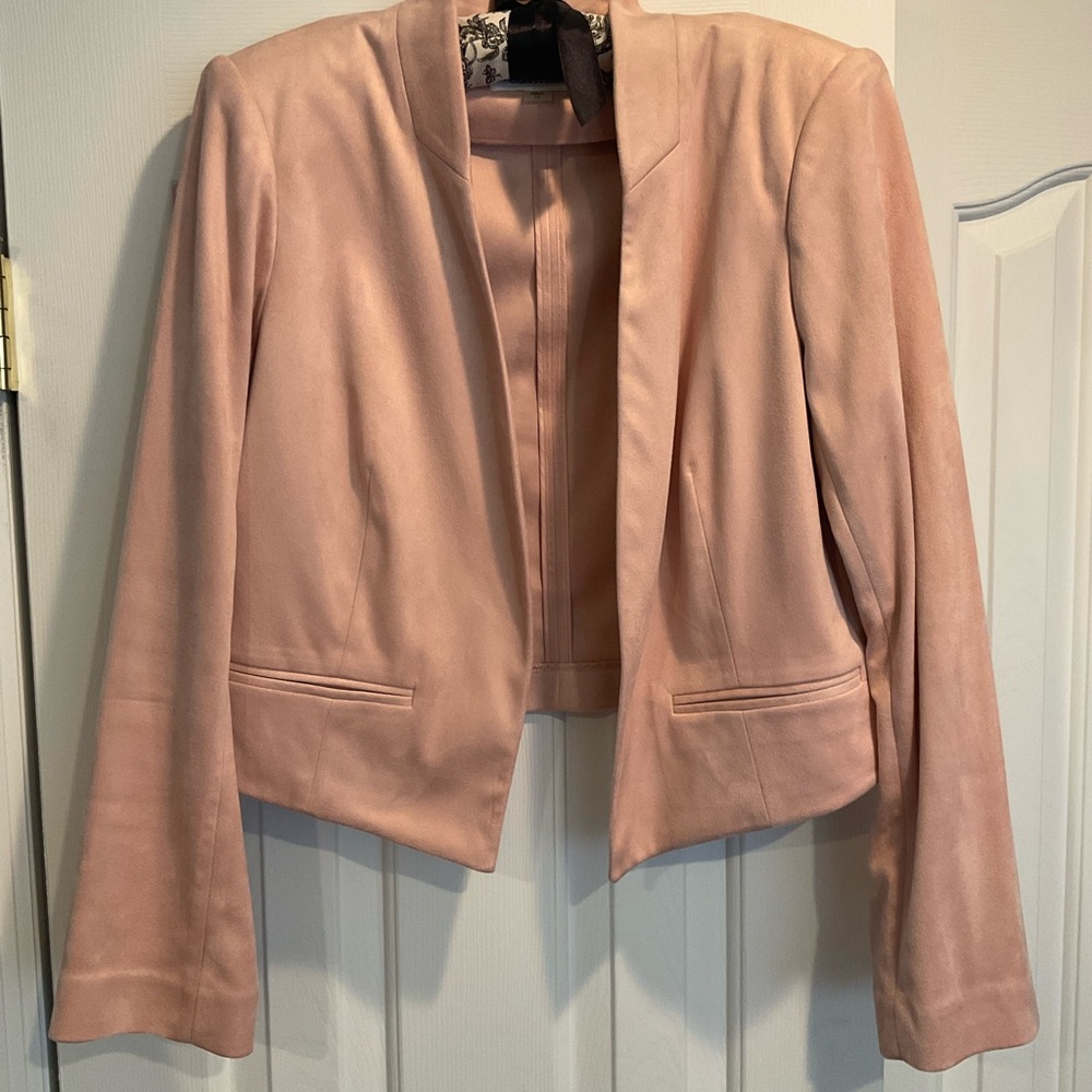 Calvin Klein Faux Suede Elegant Pink Women's Short Jacket